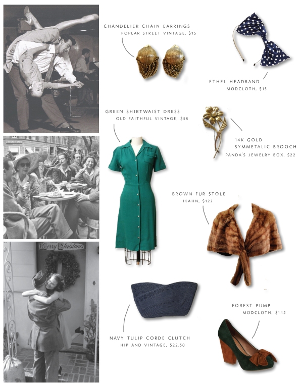 1940s fashion collage